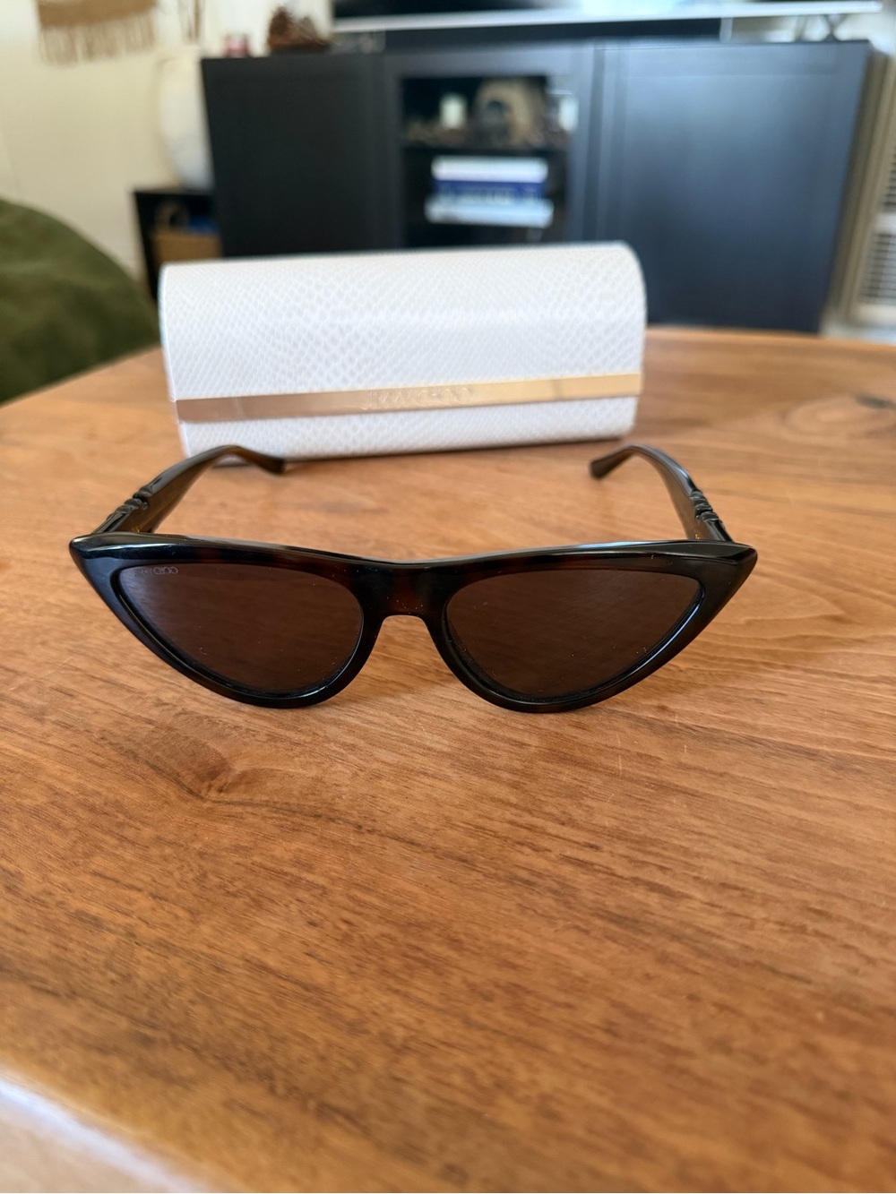 Jimmy Choo Cat-Eye Sunglasses Dark Tortoise